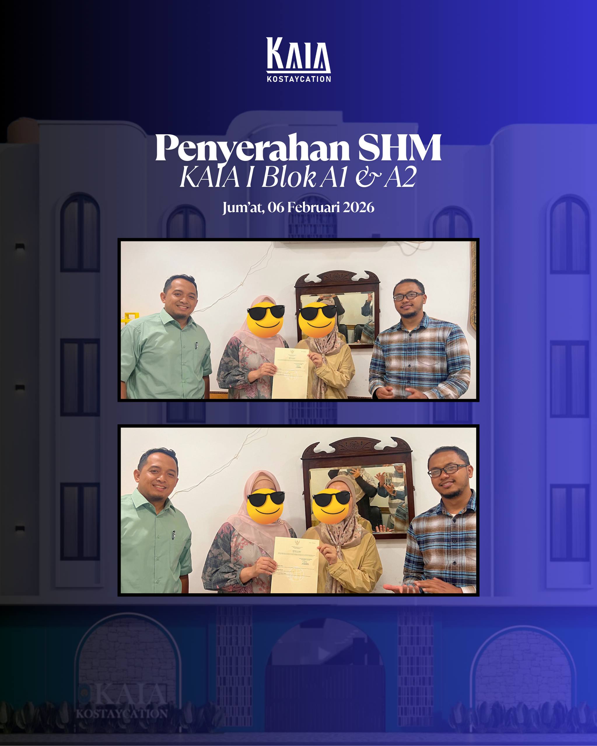 Penyerahan SHM KAIA Kostaycation blok A1 dan A2