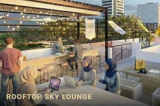 Rooftop sky lounge rukost dekat UI Depok